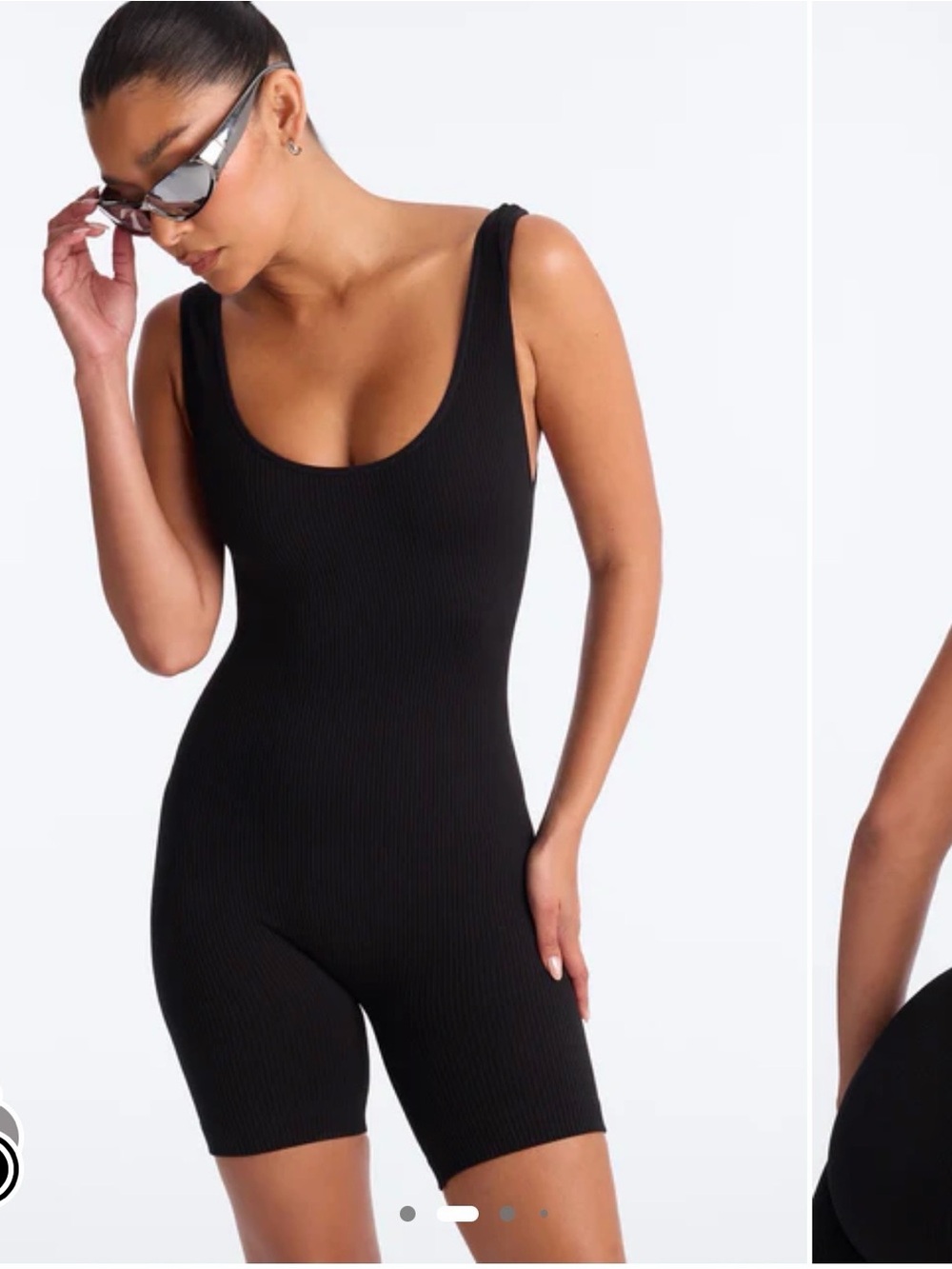 Fashion Nova Black Ribbed Sleeveless Romper